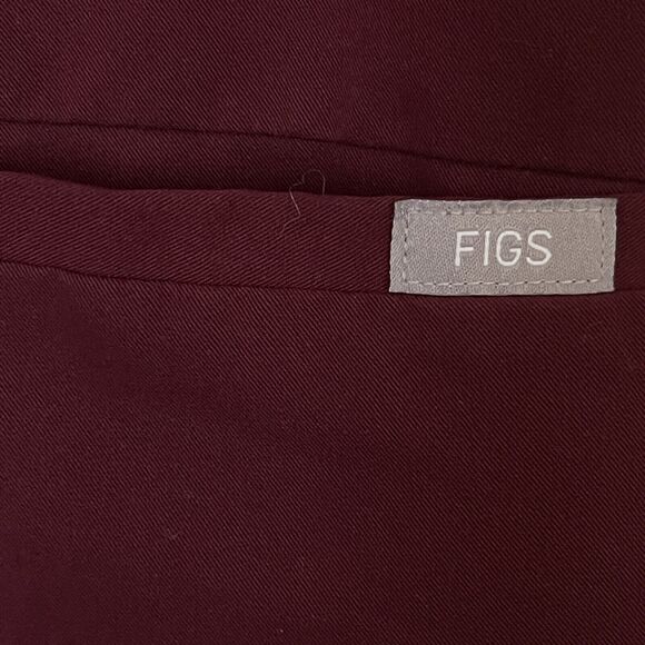 Figs Casma 3 Pocket Scrub Top Women XXS Burgundy Tech Collection Medical Nursing - Picture 3 of 9